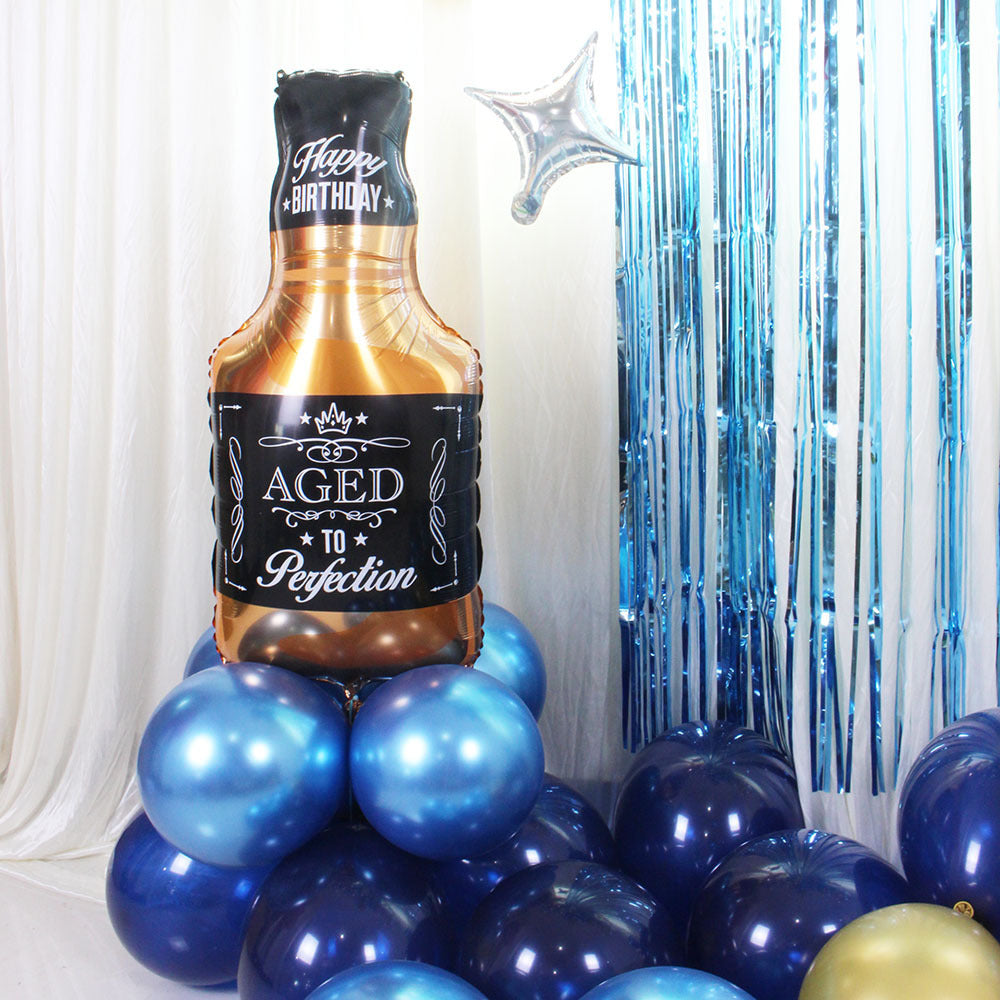 Cross-border Blue Balloon Chain Hanging Flag Whiskey Balloon Chain Set Party Decoration Venue Layout Props