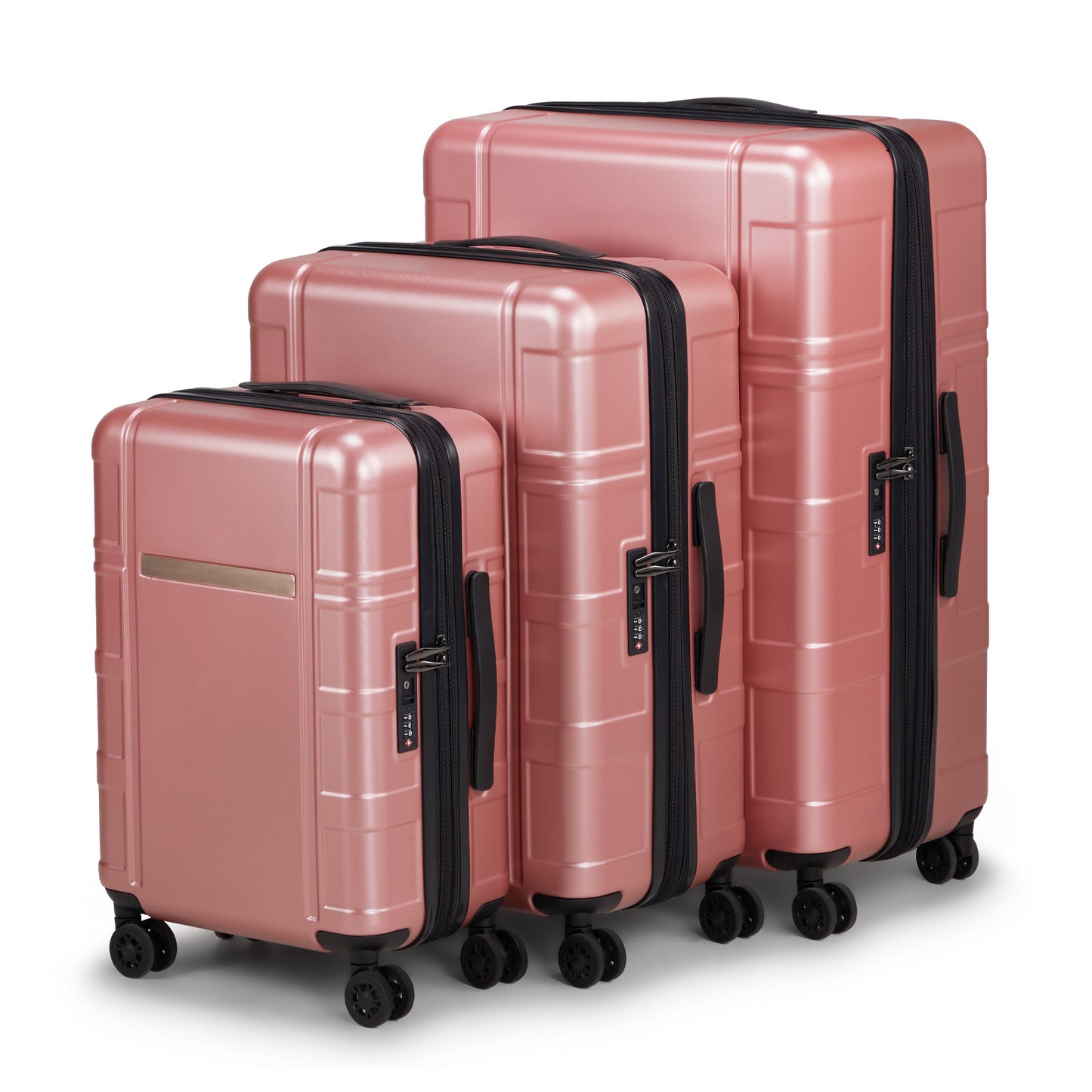 Three In One Set of Double Wheel Silent Wheels with Dry Wet Separation Compartment ABS PC Luggage
