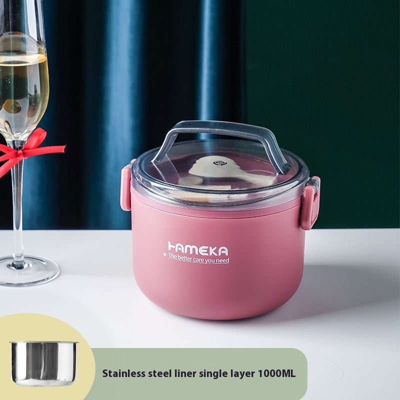 Round 304 Stainless Steel Barrel Multi-layer Lunch Box Insulated Barrel