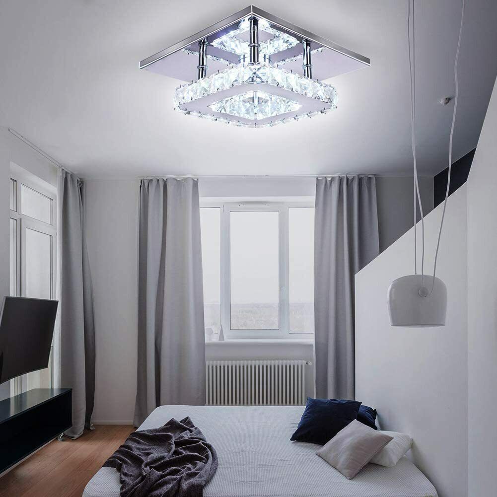 Crystal Ceiling Light LED Lamp Light Room Chandelier Living Pendant LED Square