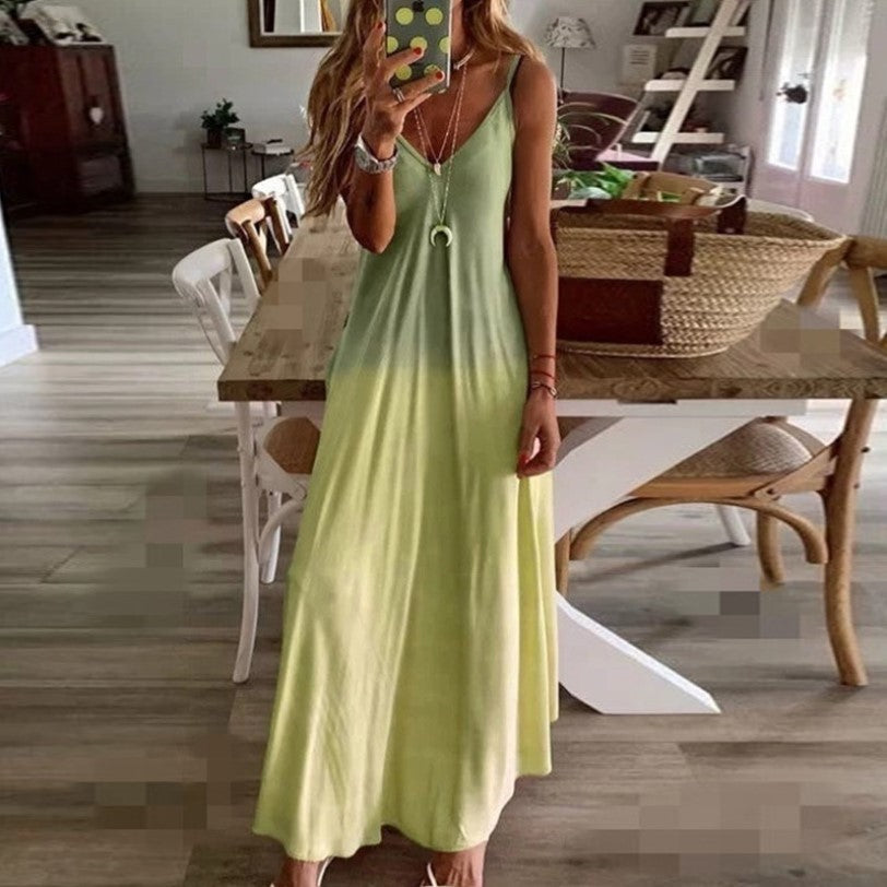 Long Flower Suspender Skirt