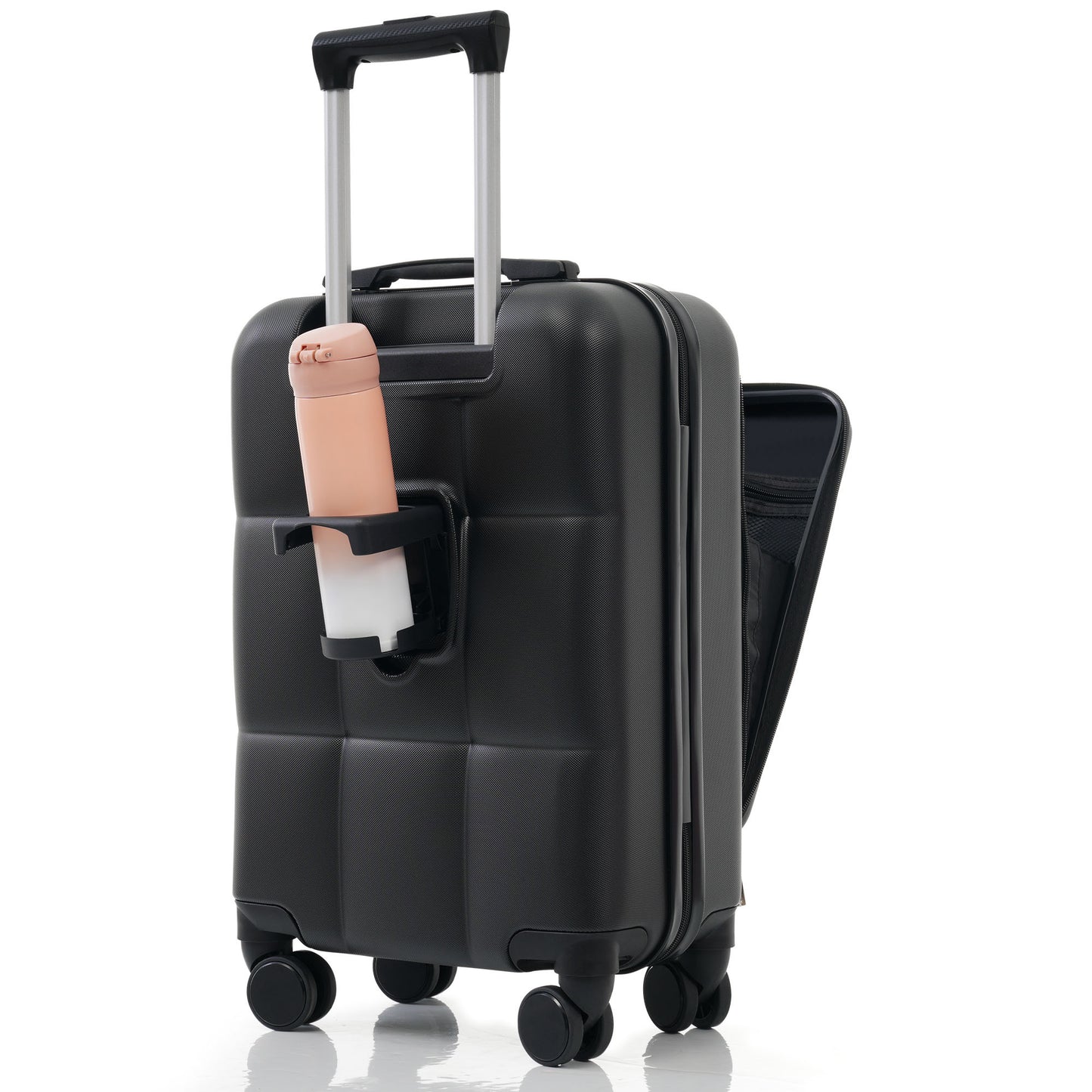 ABS Hard-shell Suitcase With Spinner Wheels, Cup Holders