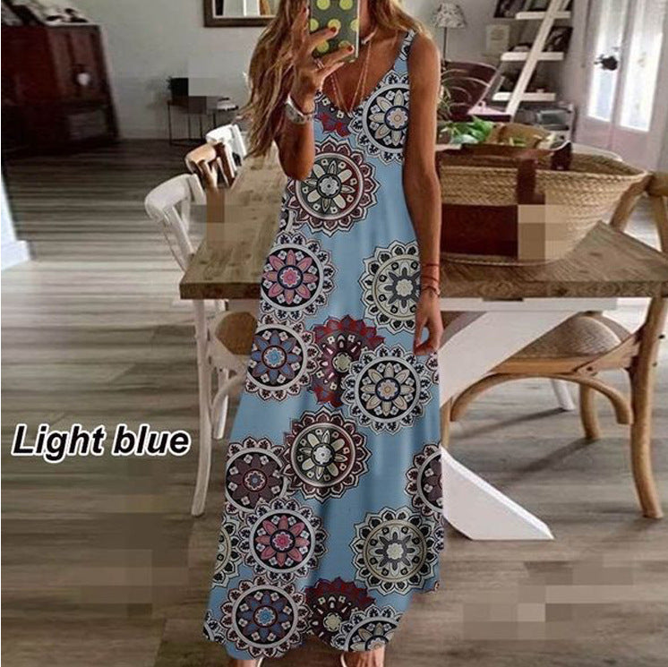 Long Flower Suspender Skirt