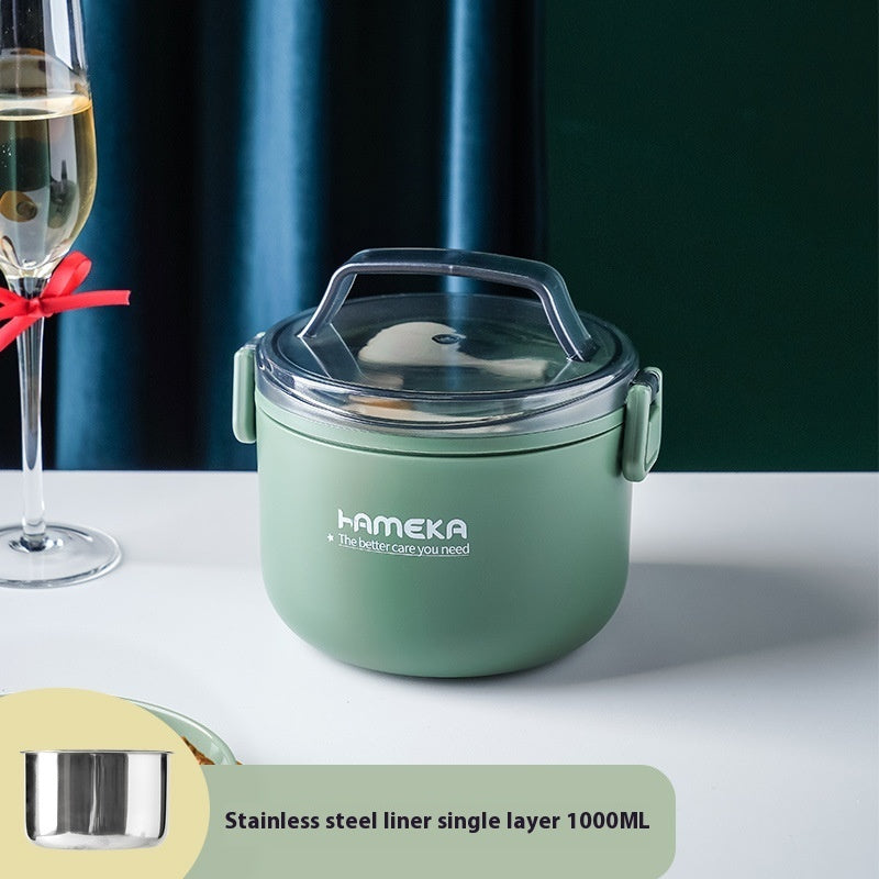 Round 304 Stainless Steel Barrel Multi-layer Lunch Box Insulated Barrel