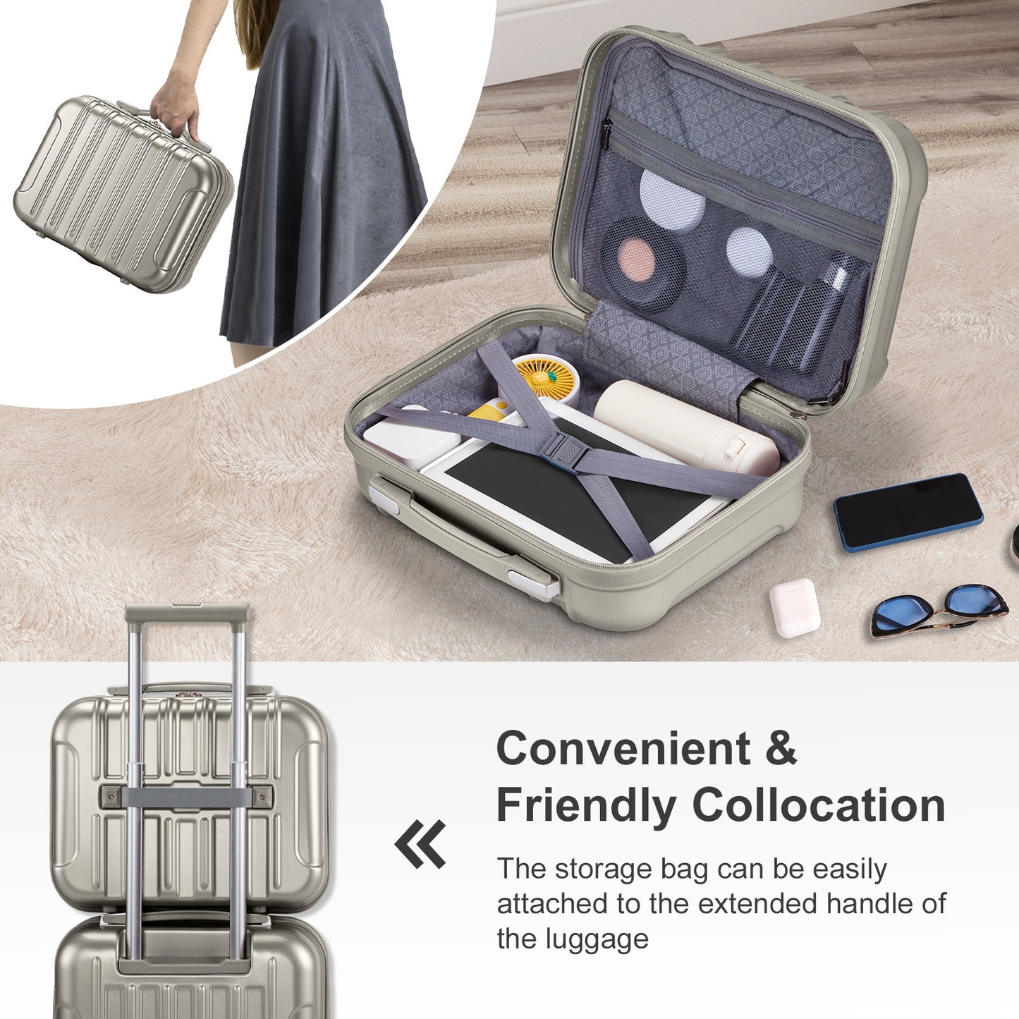 Two-piece Set 20 Inch Expandable With 14 Inch Suitcase