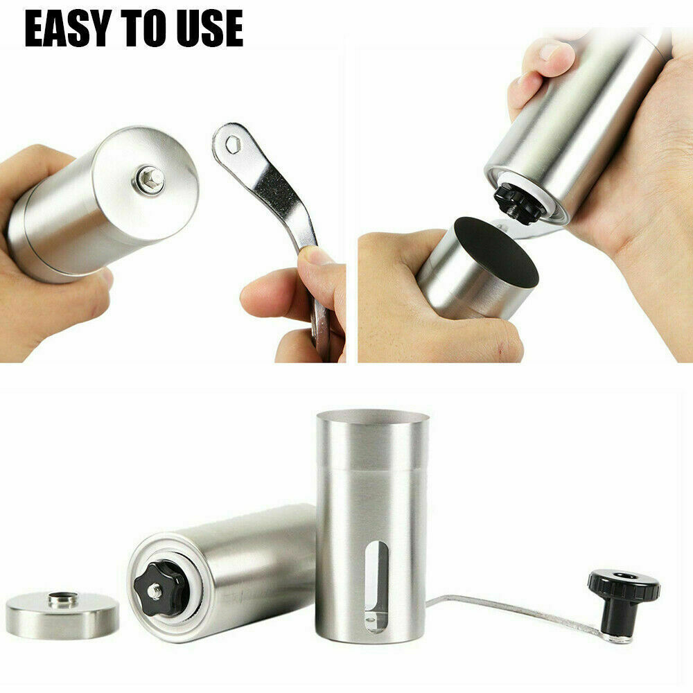 Portable Manual Coffee Grinder Stainless Steel with Ceramic Burr Bean Mill