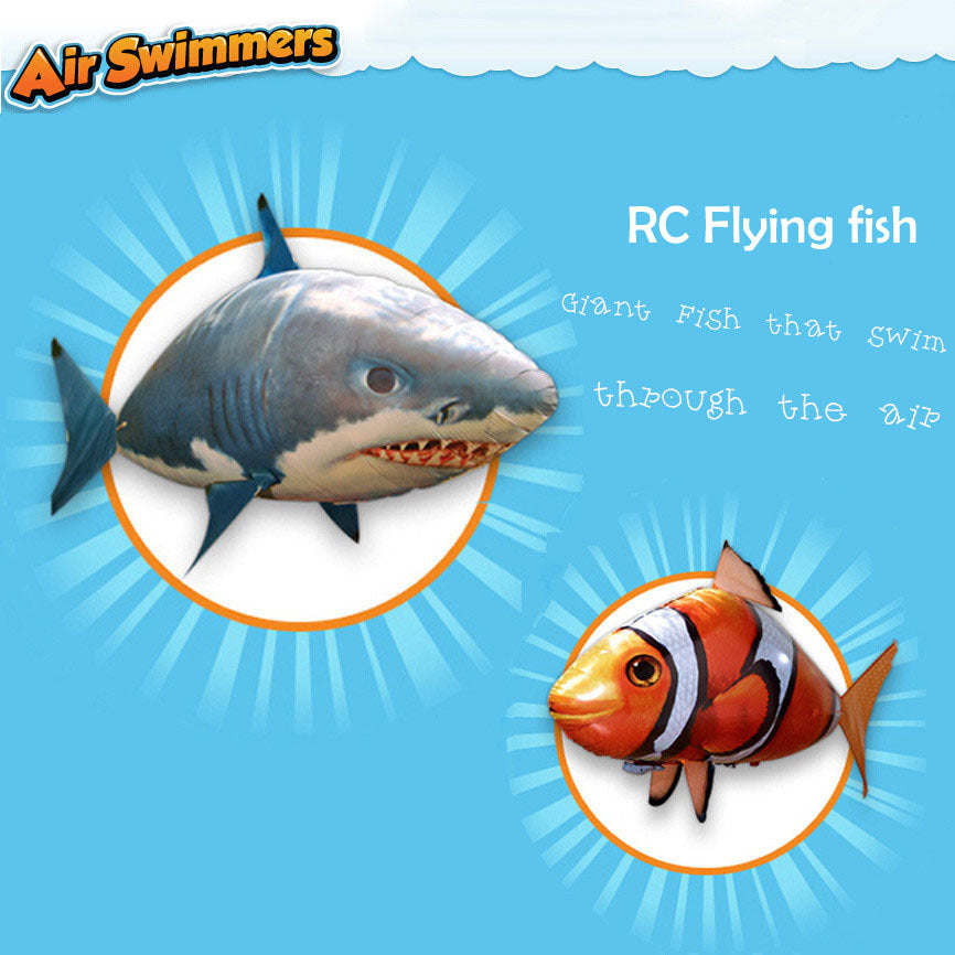 Remote Control Shark Toys Air Swimming Fish Infrared RC Air Balloons Inflatable RC Flying Air Plane Kids Toys - ACCA General Merchandise