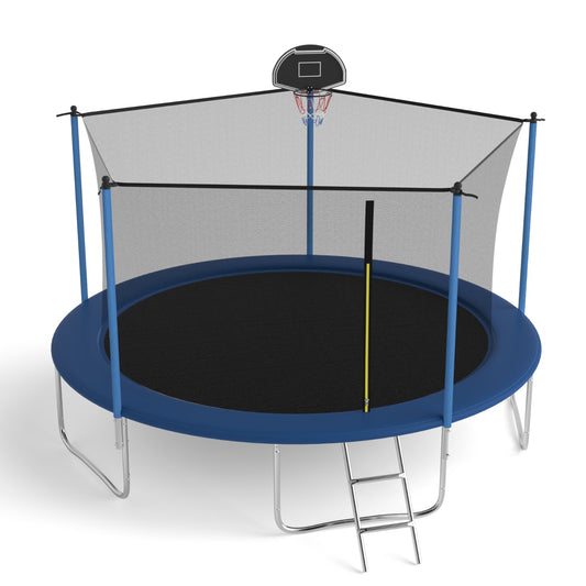 14 FT TRAMPOLINE  WITH BASKETBALL HOOP