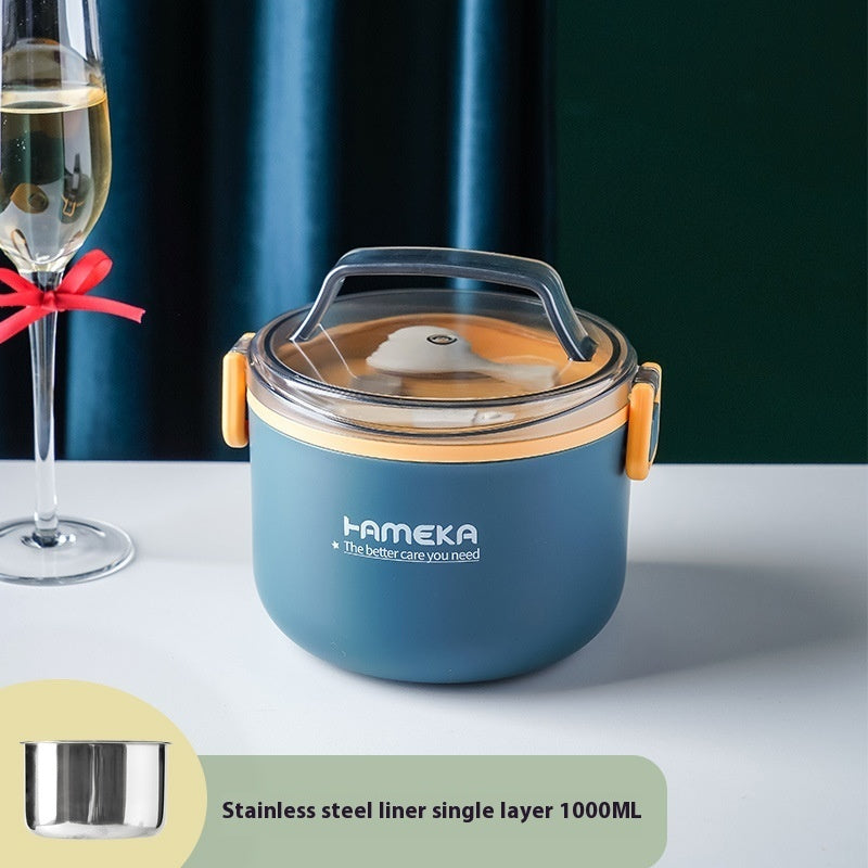Round 304 Stainless Steel Barrel Multi-layer Lunch Box Insulated Barrel