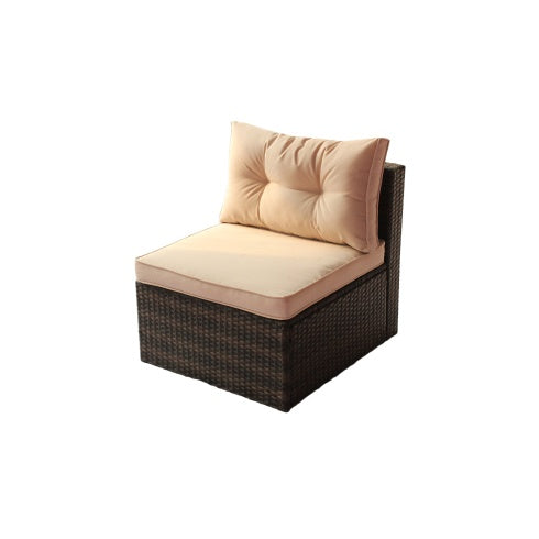 7- Piece Patio Furniture Set/ PE Rattan Garden Corner Sofa