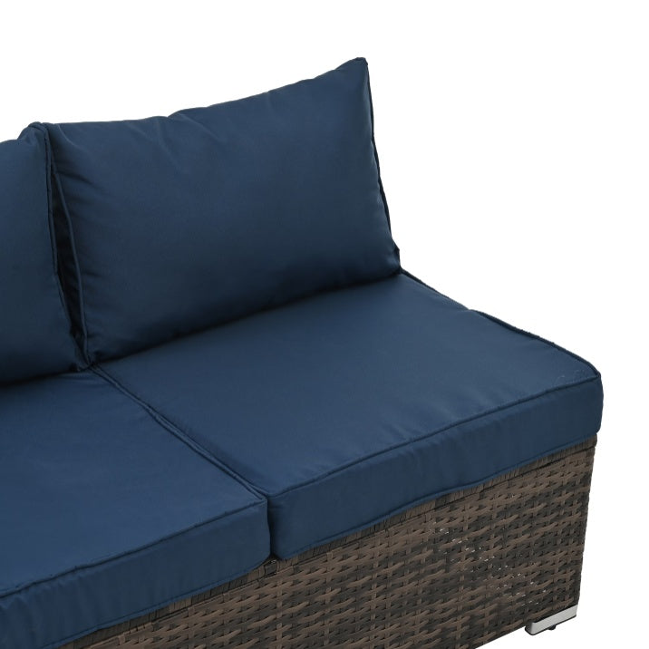 4- Piece PE Wicker Patio Furniture Set/ Tempered Glass Table