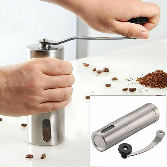Portable Manual Coffee Grinder Stainless Steel with Ceramic Burr Bean Mill
