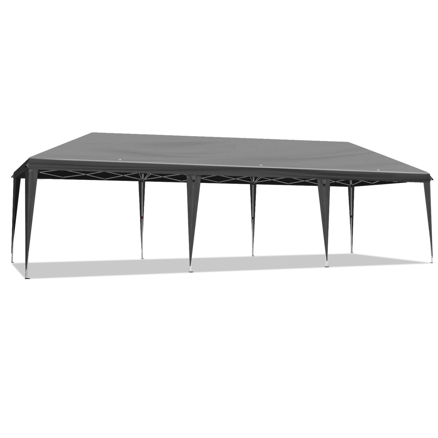 10x30ft Dark Grey, No Fence, Folding Shed Oxford Cloth White Spray Plastic Frame With 8 Sandbags With Tug Bag