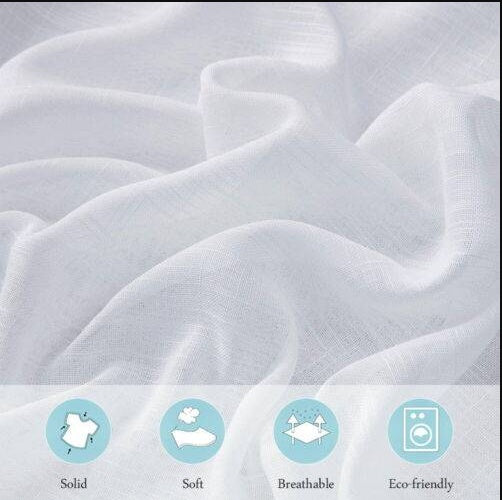 Curtain Fabric Lace Tulle Sheer Panel Drape Divider Door Window Curtain White