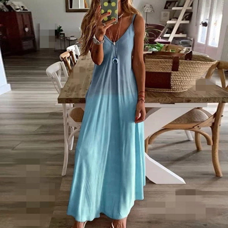 Long Flower Suspender Skirt