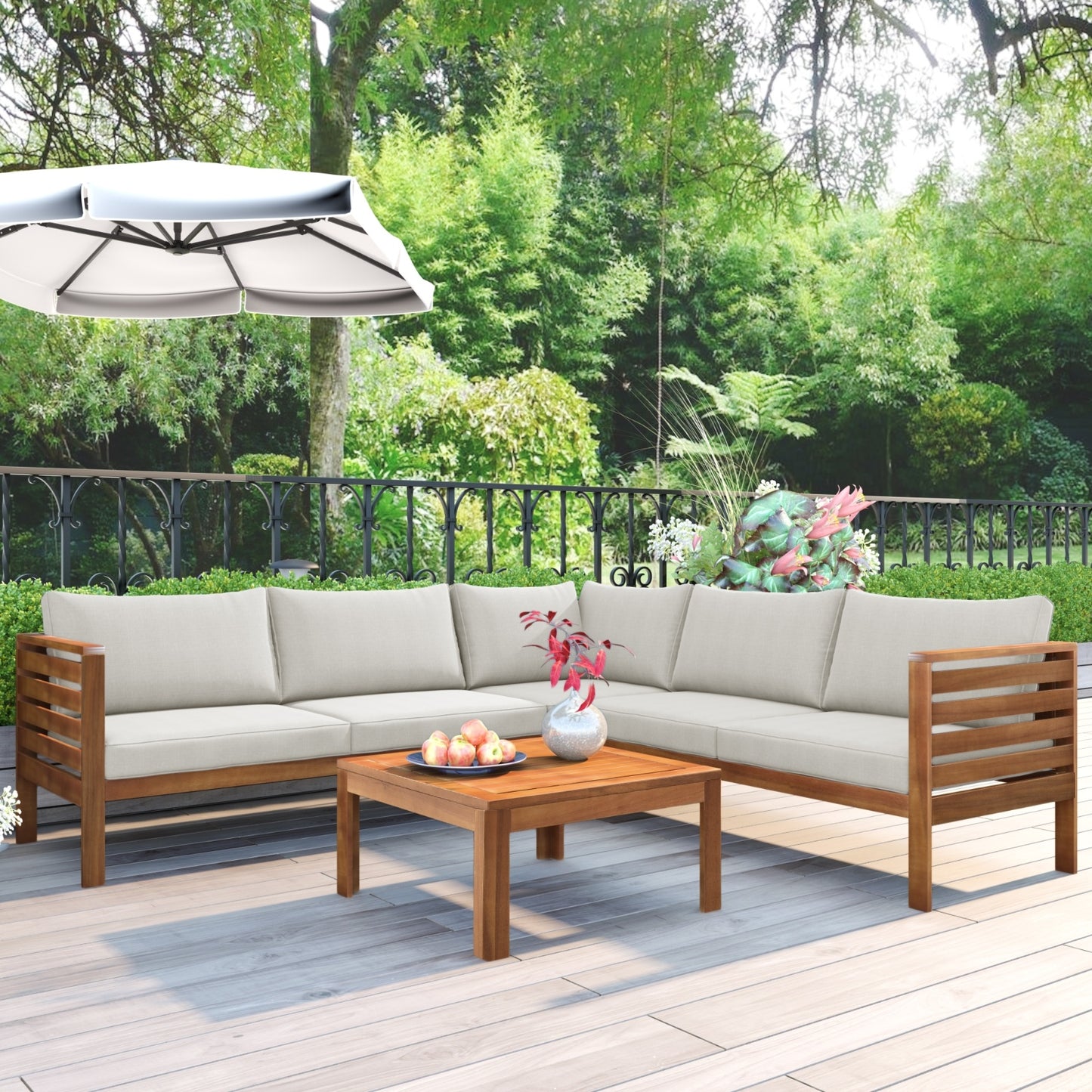 Exotic Wooden Outdoor Sofa Set/UV & Water Resistant