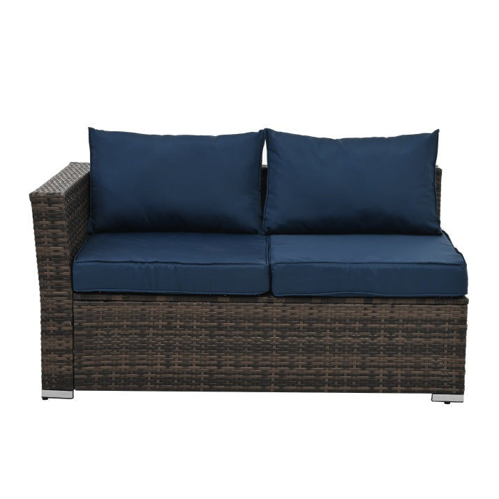 4- Piece PE Wicker Patio Furniture Set/ Tempered Glass Table