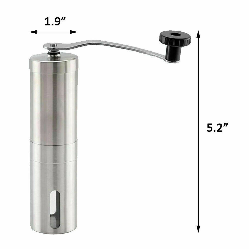Portable Manual Coffee Grinder Stainless Steel with Ceramic Burr Bean Mill