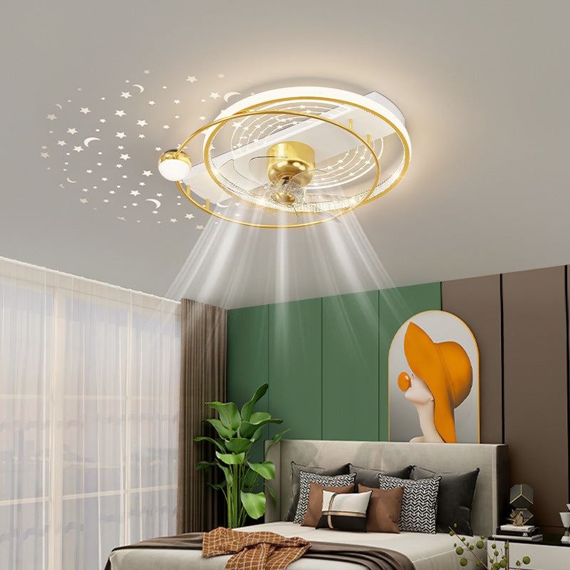Creative 360 Rotating Head Shaking Electric Fan Integrated Ceiling Lamp - ACCA General  Merchandise