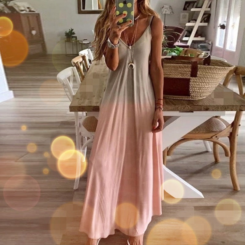 Long Flower Suspender Skirt
