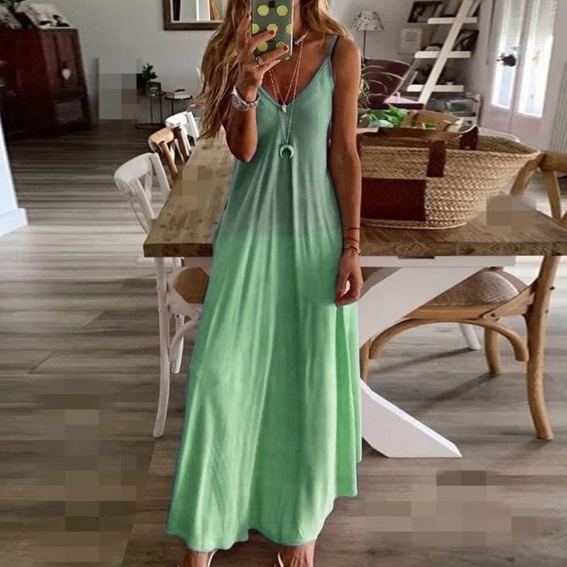 Long Flower Suspender Skirt