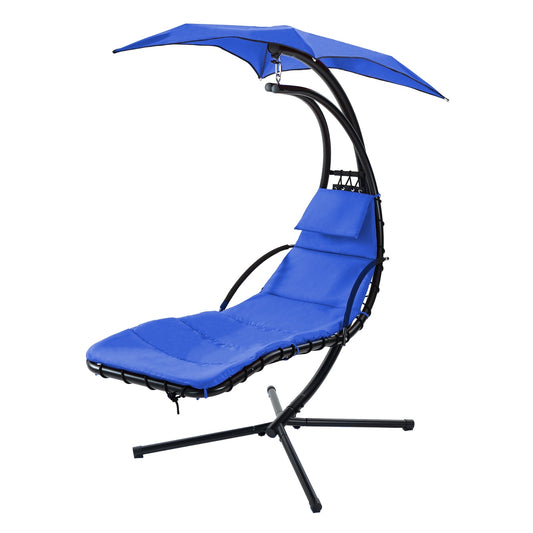 Outdoor Swing Chair with Built-in Pillow