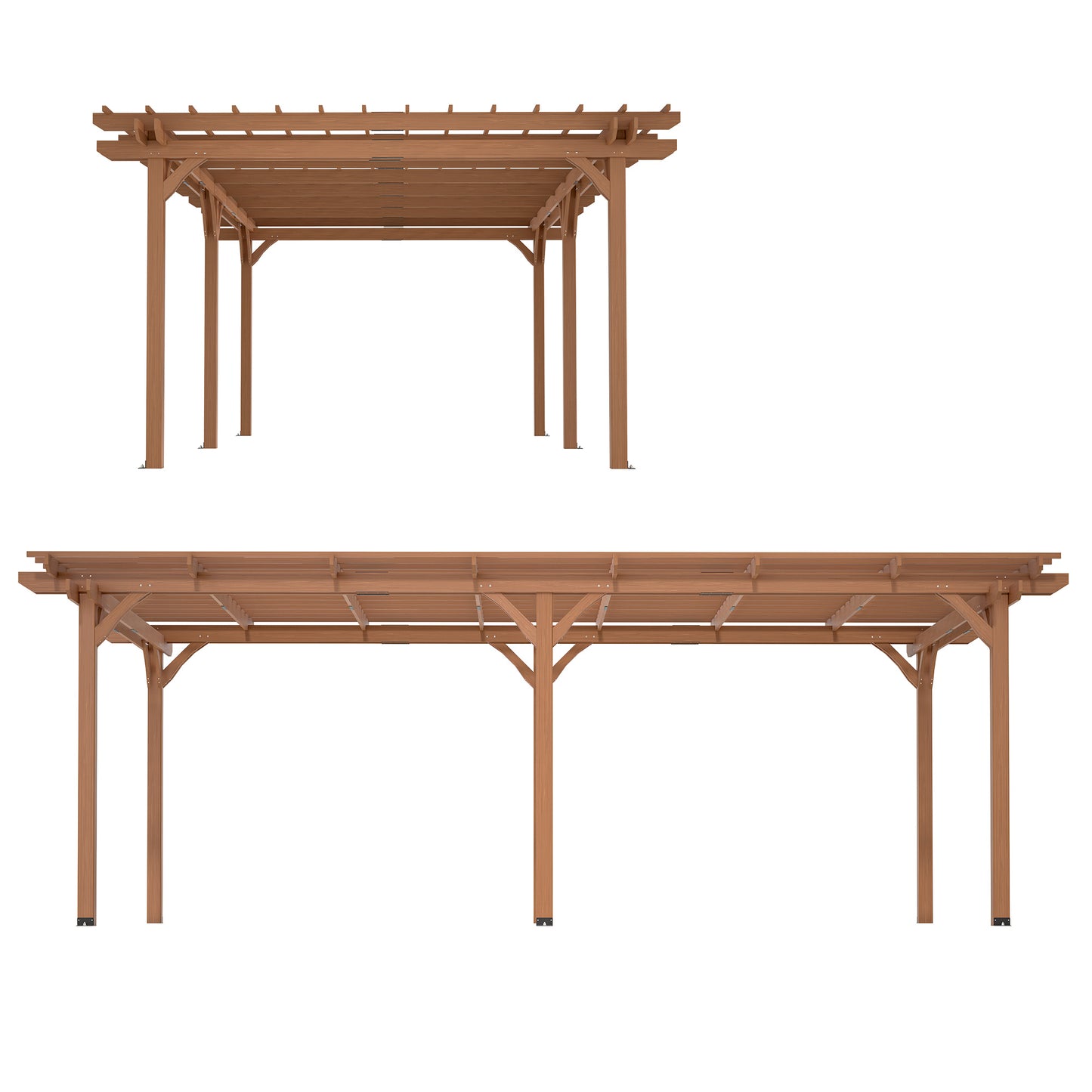 Outdoor Wood Pergola, Wooden Patio Pergola Gazebo For Climbing Plant Support, Garden,Brown
