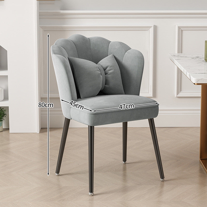 Light Luxury Dressing Stool Home Dining Chair Backrest Petals