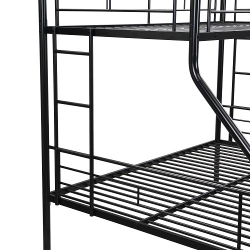 Twin Over Full With Trundle Metal Bunk Bed , No Box Spring Needed, Easy Assemble - ACCA General  Merchandise