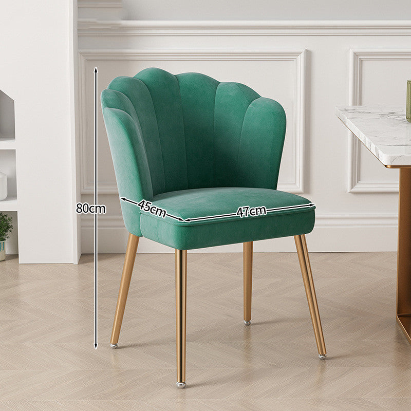 Light Luxury Dressing Stool Home Dining Chair Backrest Petals