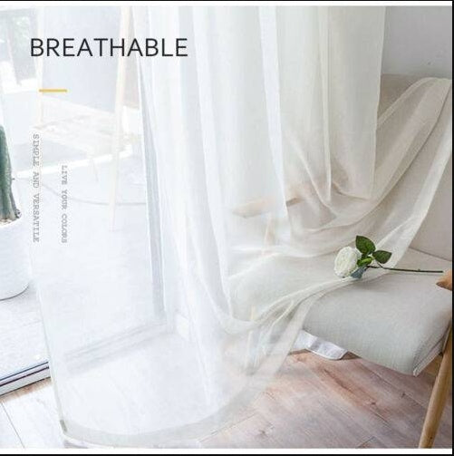 Curtain Fabric Lace Tulle Sheer Panel Drape Divider Door Window Curtain White