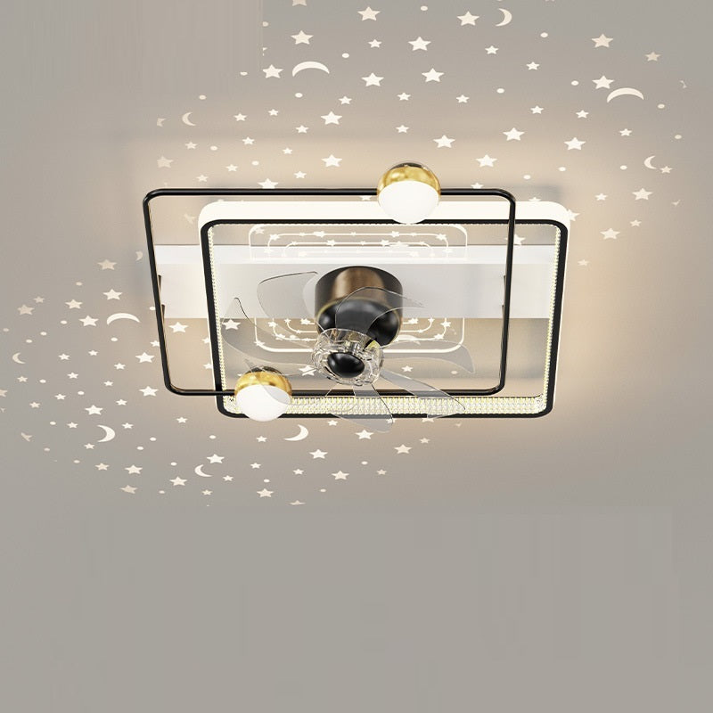 Creative 360 Rotating Head Shaking Electric Fan Integrated Ceiling Lamp - ACCA General  Merchandise