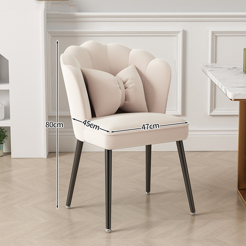 Light Luxury Dressing Stool Home Dining Chair Backrest Petals
