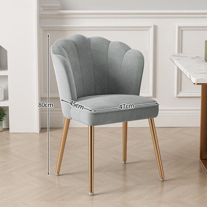Light Luxury Dressing Stool Home Dining Chair Backrest Petals