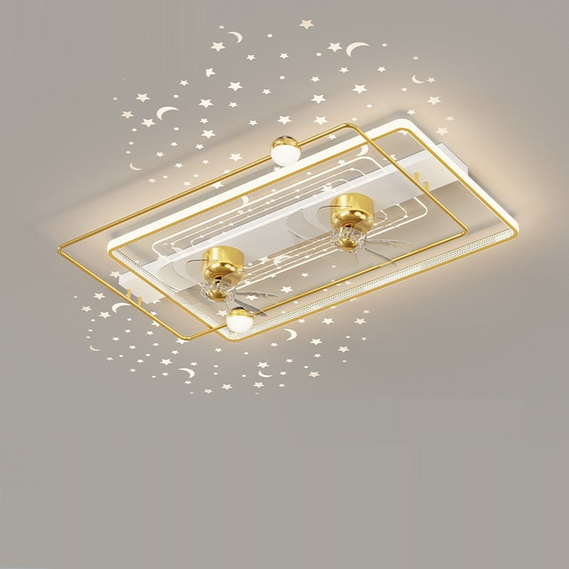 Creative 360 Rotating Head Shaking Electric Fan Integrated Ceiling Lamp - ACCA General  Merchandise