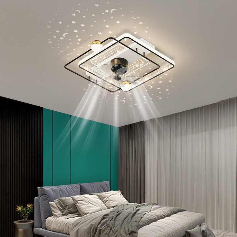 Creative 360 Rotating Head Shaking Electric Fan Integrated Ceiling Lamp - ACCA General  Merchandise