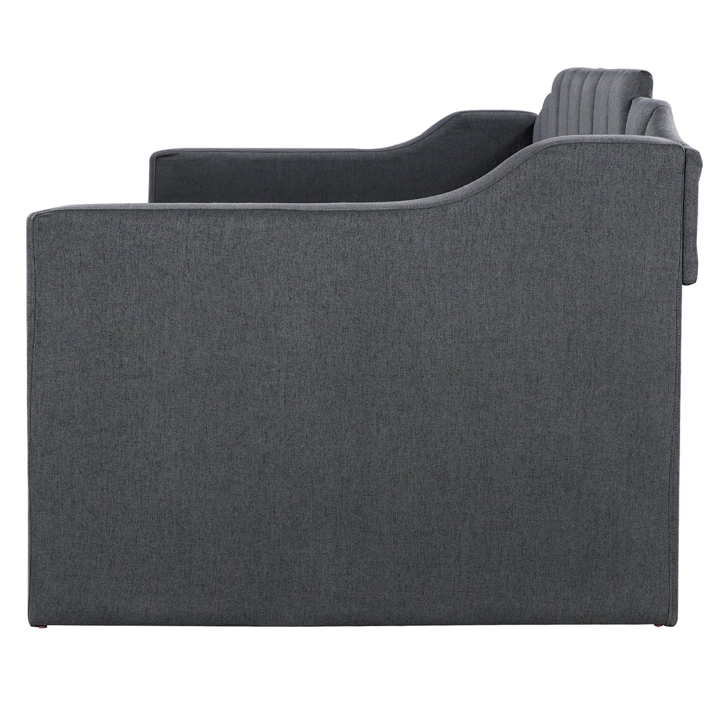 Upholstered Twin Daybed with Trundle, Black