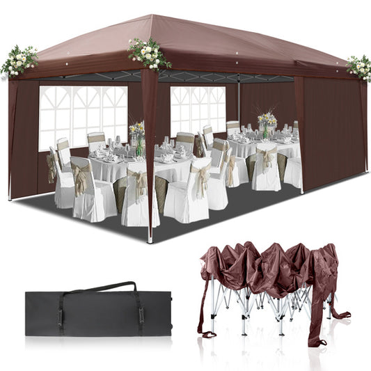 10X20ft Deep Coffee Color 4 Sides -2 Windows Folding Shed