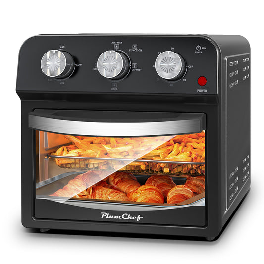 12.5 Qt Air Fryer with Advanced Multi-Function Cooking Grill, Air Fry, Defrost, Bake, Presets for French Fries, Pizza, Chicken, Fish, And Toast, Dual Knob Control