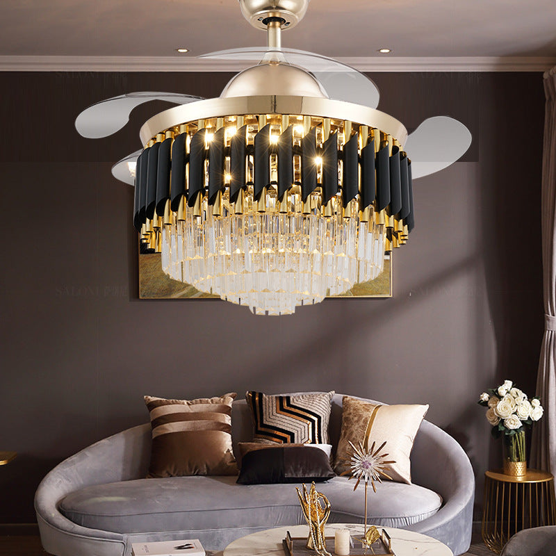 LED Frequency Conversion Fan Light Crystal Chandelier - ACCA General  Merchandise