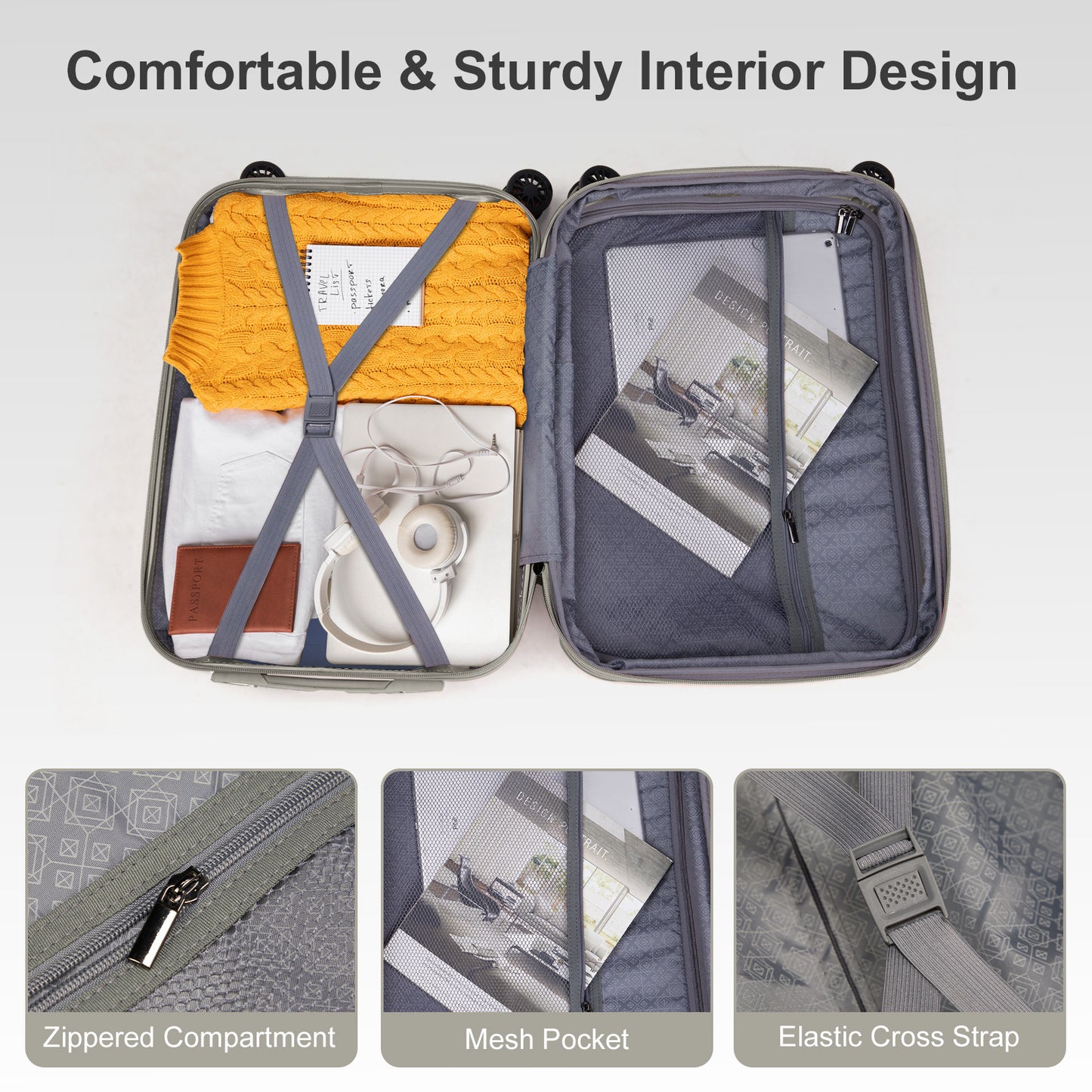 Two-piece Set 20 Inch Expandable With 14 Inch Suitcase