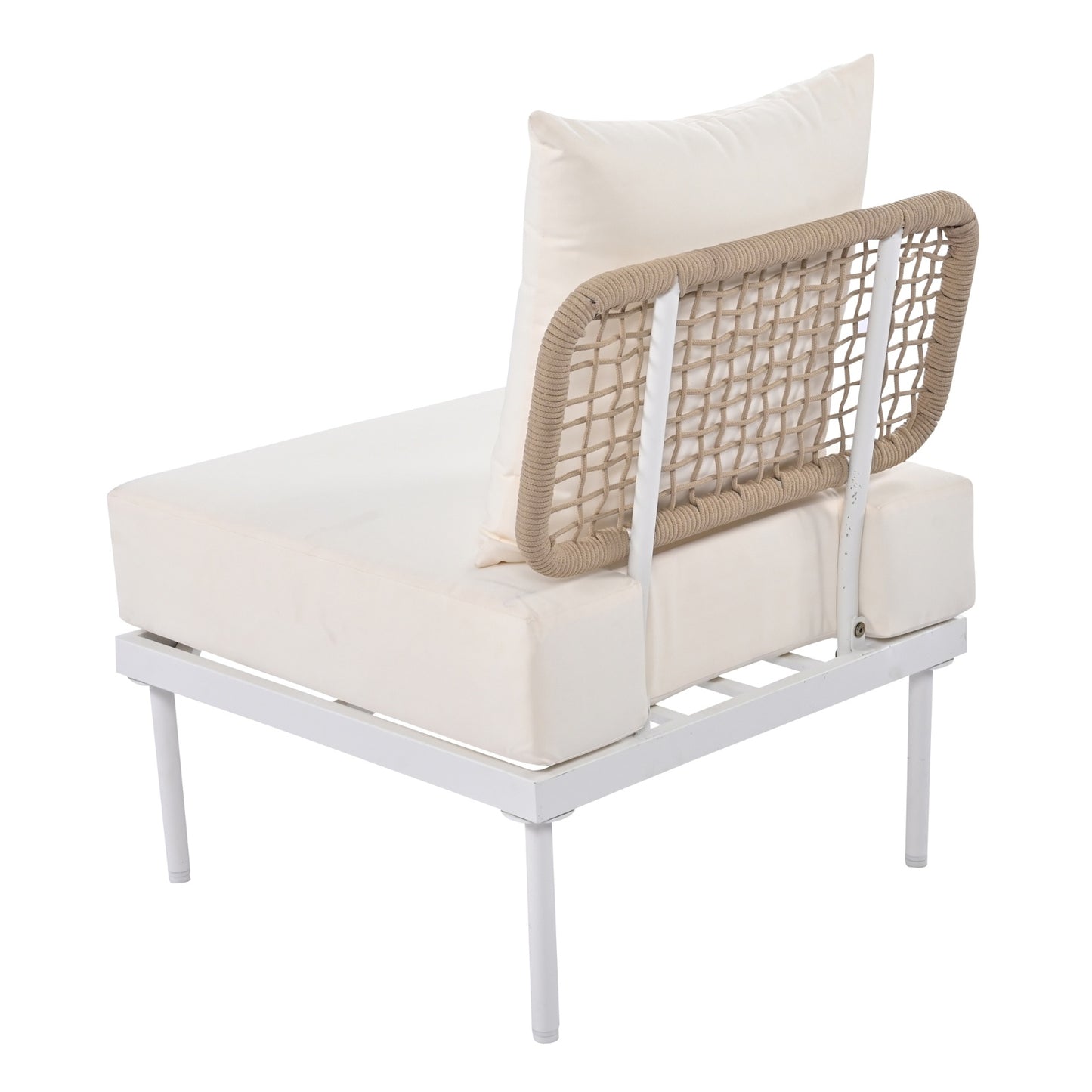 TREXM 8-Piece Outdoor Patio Sectional Sofa Set- with Tempered Glass & Wooden Coffee Tables