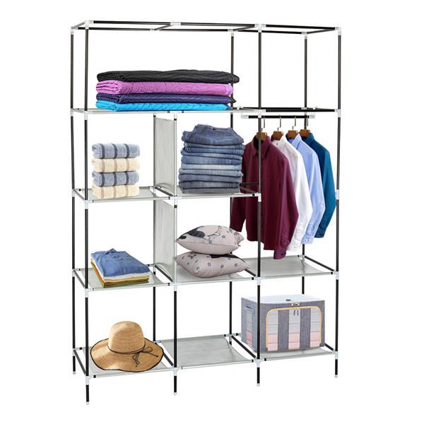 High Legged No Canvas And Side Fabric Wardrobe Gray