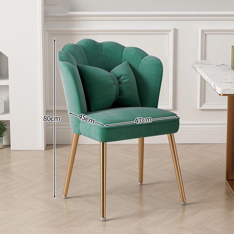 Light Luxury Dressing Stool Home Dining Chair Backrest Petals