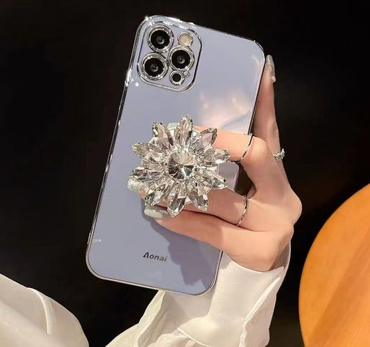 Diamond Retractable Phone Holder/ Glam & Portable Grip