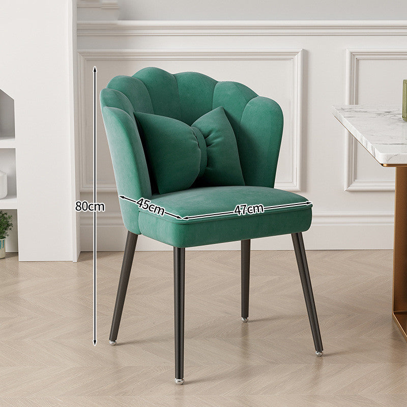 Light Luxury Dressing Stool Home Dining Chair Backrest Petals