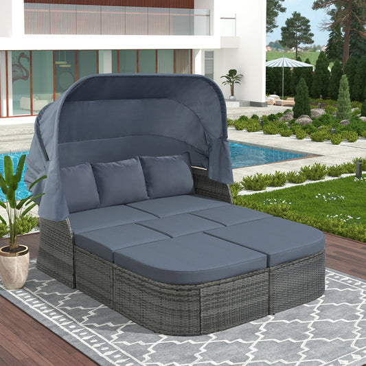 Canopy Wicker Conversation Set