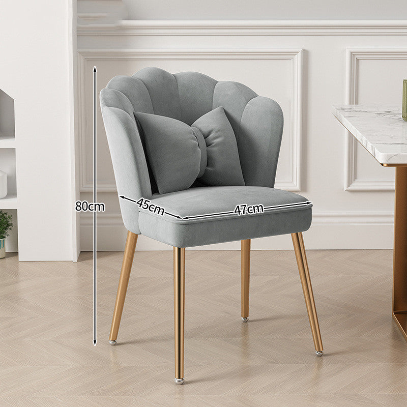 Light Luxury Dressing Stool Home Dining Chair Backrest Petals
