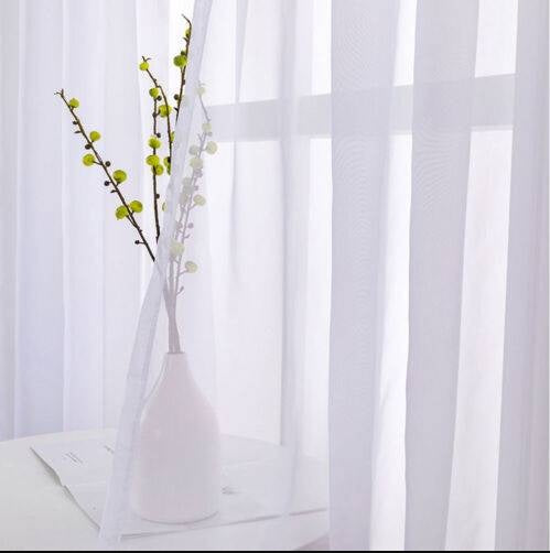 Curtain Fabric Lace Tulle Sheer Panel Drape Divider Door Window Curtain White