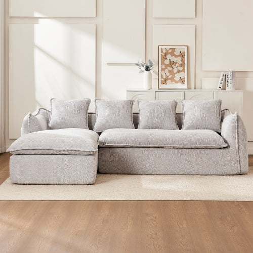 L-Shape Sofa Couch with Chaise Home Furniture Sleeper Sectional Sofa For Apartment, Office Left Hand Facing